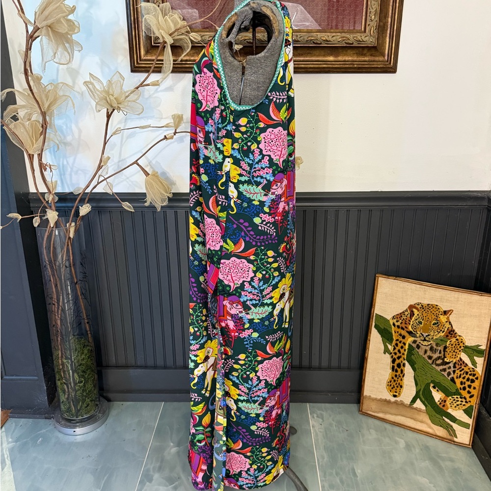 America & Beyond Majestic Nights Vibrant Multicolor Maxi Dress ~ Size Large 💛🍄 - Picture 2 of 9